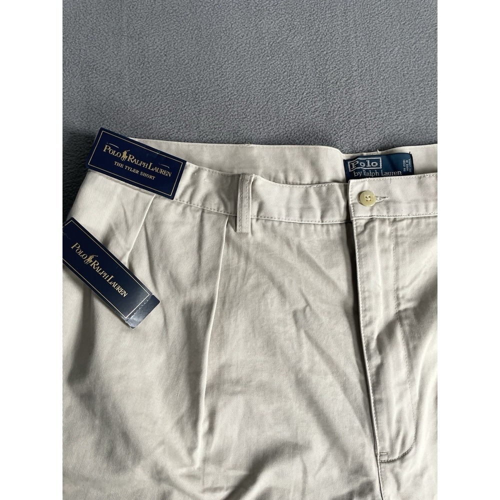 Polo Ralph Lauren Tyler Shorts Men's 40 Tan Chino Pleated Cotton New!! - Picture 3 of 6